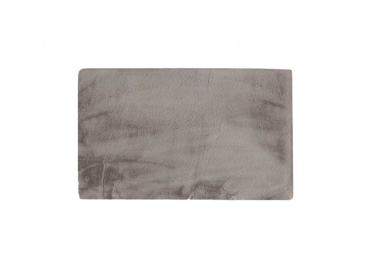 3' X 5' Gray Shag Hand Knotted Area Rug