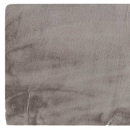 3' X 5' Gray Shag Hand Knotted Area Rug