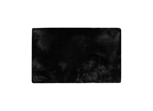 3' X 5' Black Faux Fur Area Rug