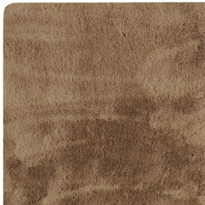 3' X 5' Taupe Shag Hand Knotted Area Rug