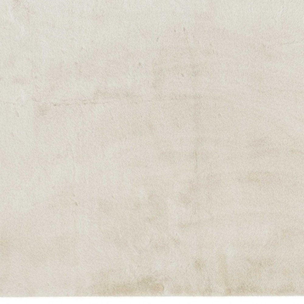 5' X 8' Ivory Shag Hand Knotted Area Rug