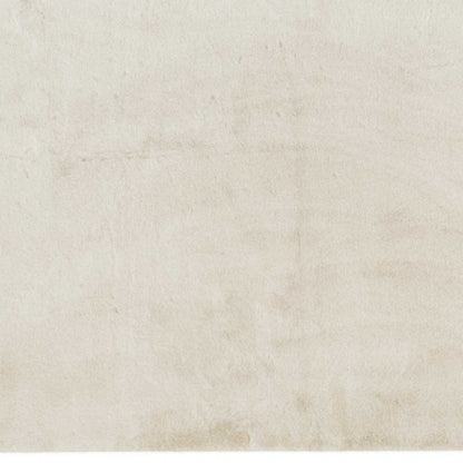 5' X 8' Ivory Shag Hand Knotted Area Rug