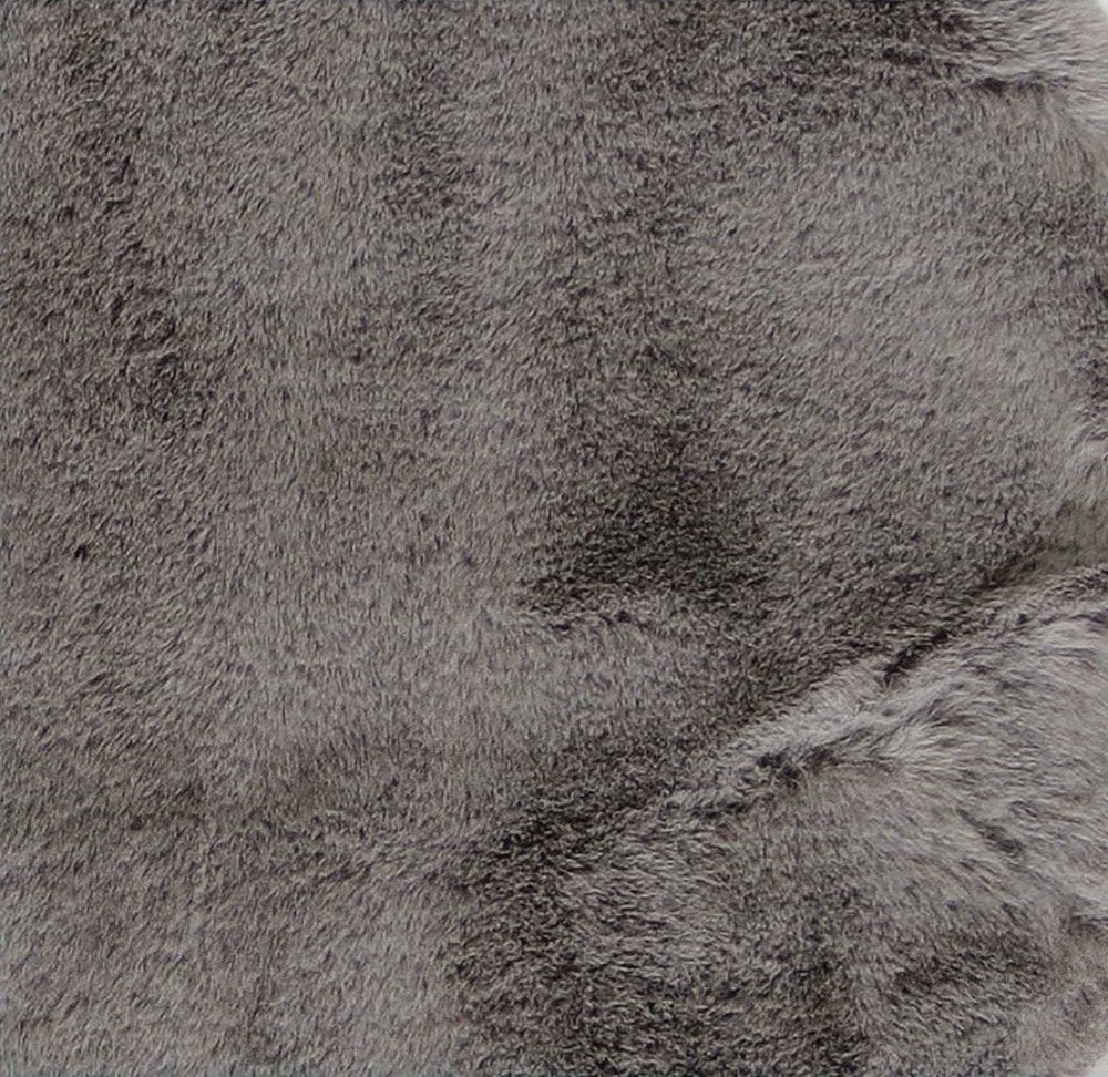 5' X 8' Gray Faux Fur Washable Area Rug