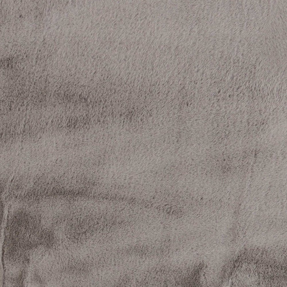 5' X 8' Gray Faux Fur Washable Area Rug