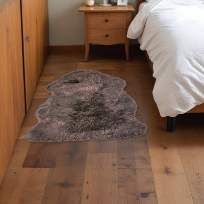 2' X 3' Chocolate New Zealand Natural Sheepskin Rug
