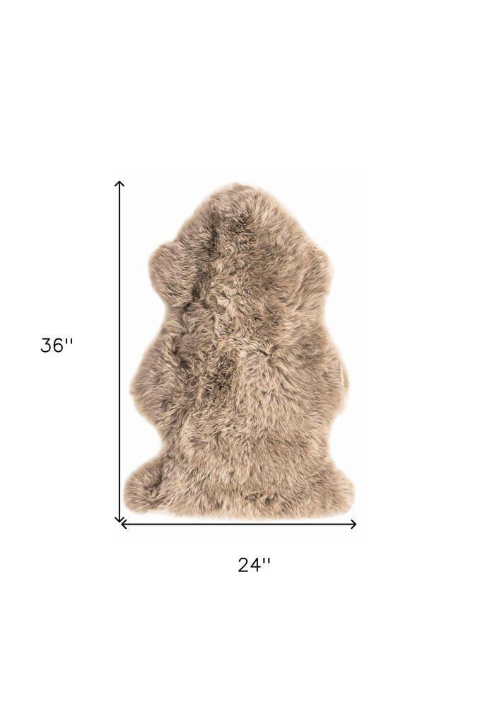 2' X 3' Latte New Zealand Natural Sheepskin Rug