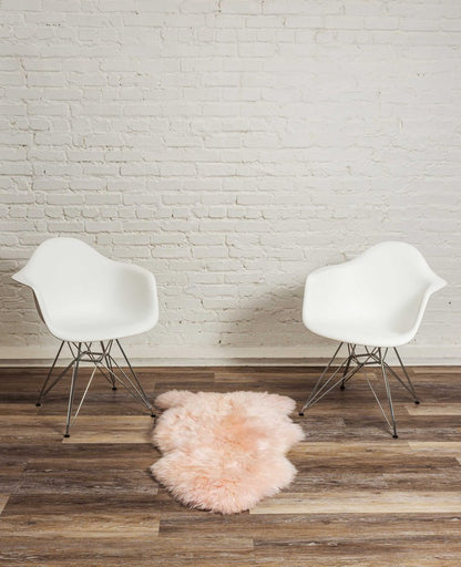 2' X 3' Rose New Zealand Natural Shearling Sheepskin Rug