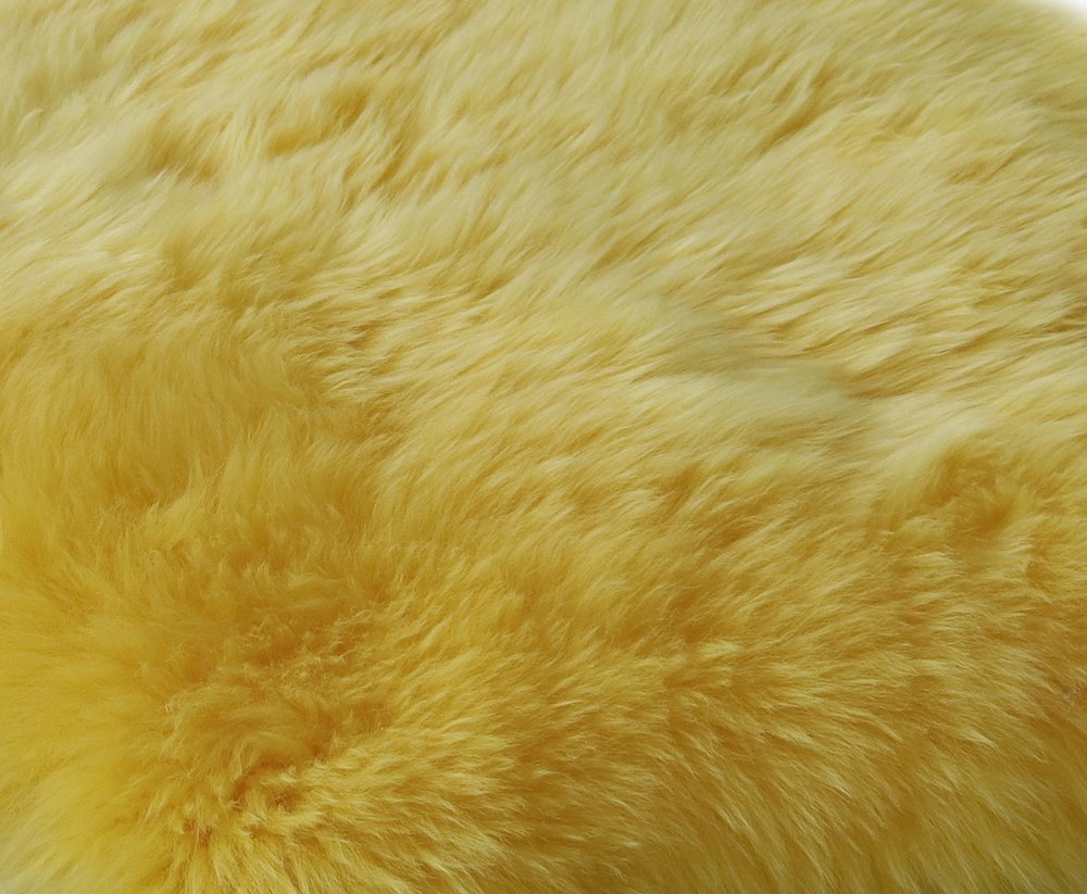 2' X 3' Yellow New Zealand Lambs Wool Handmade Area Rug