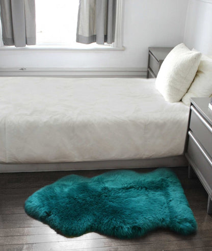 2' X 3' Steel Blue Shag Area Rug