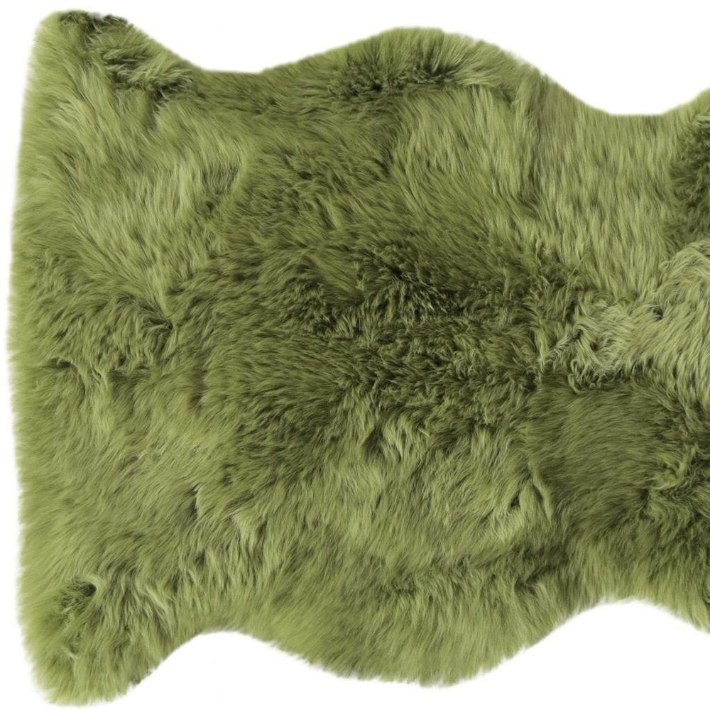 2' X 3' Sage New Zealand Lambs Wool Area Rug