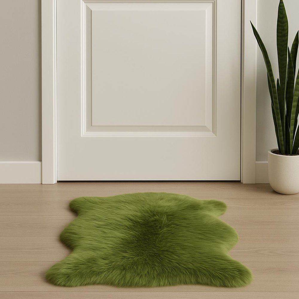 2' X 3' Sage New Zealand Lambs Wool Area Rug