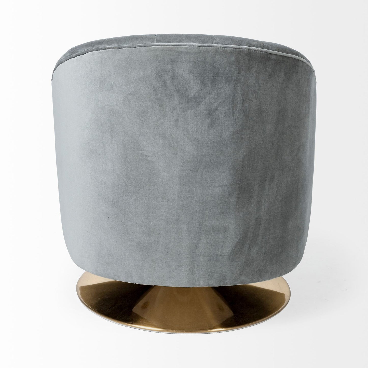 29" Gray and Copper Velvet Lounge Chair