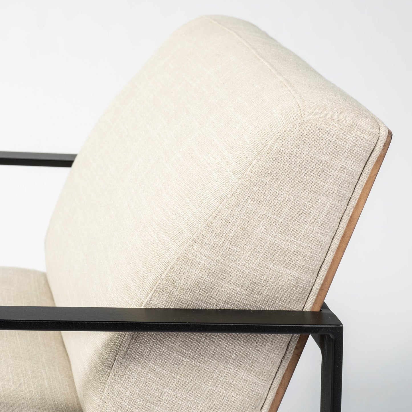 32" Cream and Black Fabric Arm Chair