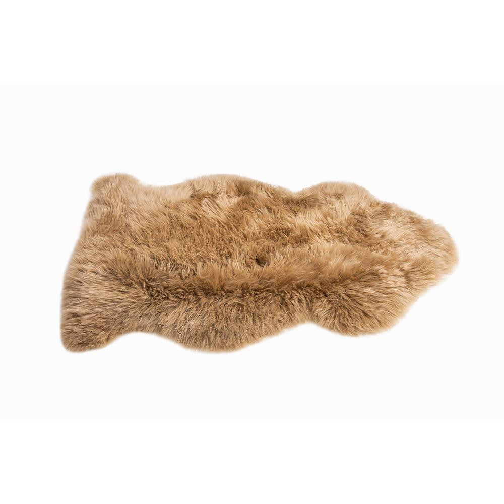 2' X 3' Beige Genuine Sheepskin Area Rug