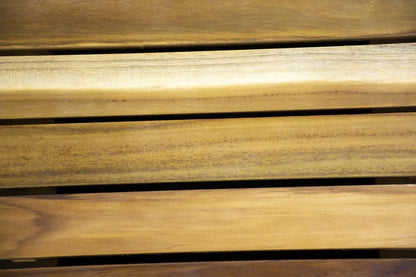 31" Brown Teak Slat Non Slip Bath Mat