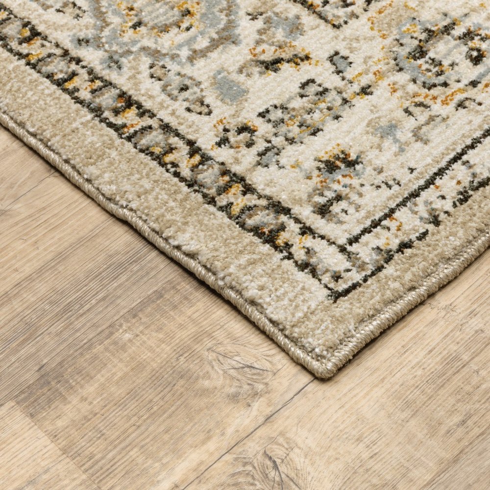 12' Beige And Ivory Runner Rug