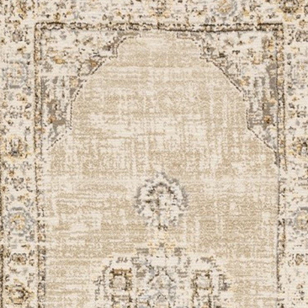 12' Beige And Ivory Runner Rug