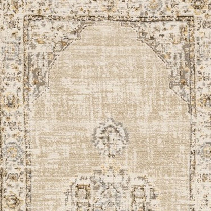 12' Beige And Ivory Runner Rug