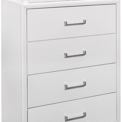 59" White Solid Wood Mirrored Nine Drawer