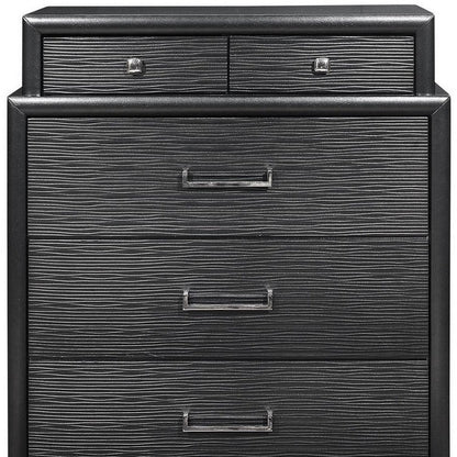 59" Gray Solid Wood Nine Drawer Double Dresser