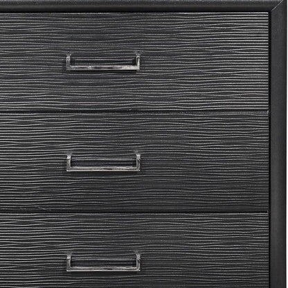 59" Gray Solid Wood Nine Drawer Double Dresser