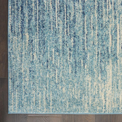 8' X 10' Blue And Ivory Abstract Area Rug