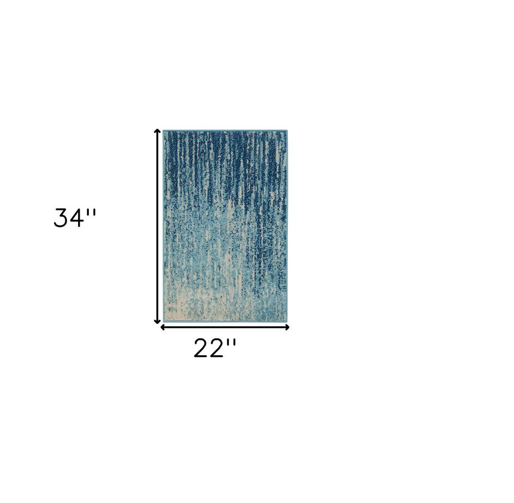 8' X 10' Blue And Ivory Abstract Area Rug