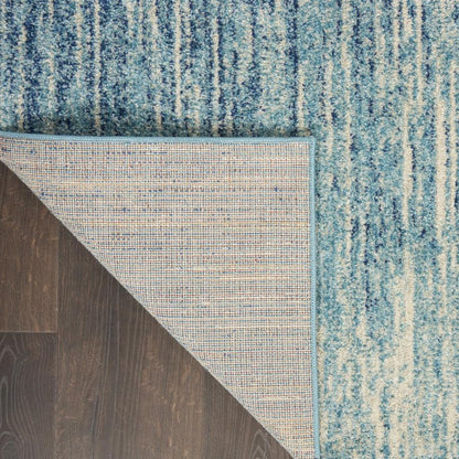 8' X 10' Blue And Ivory Abstract Area Rug