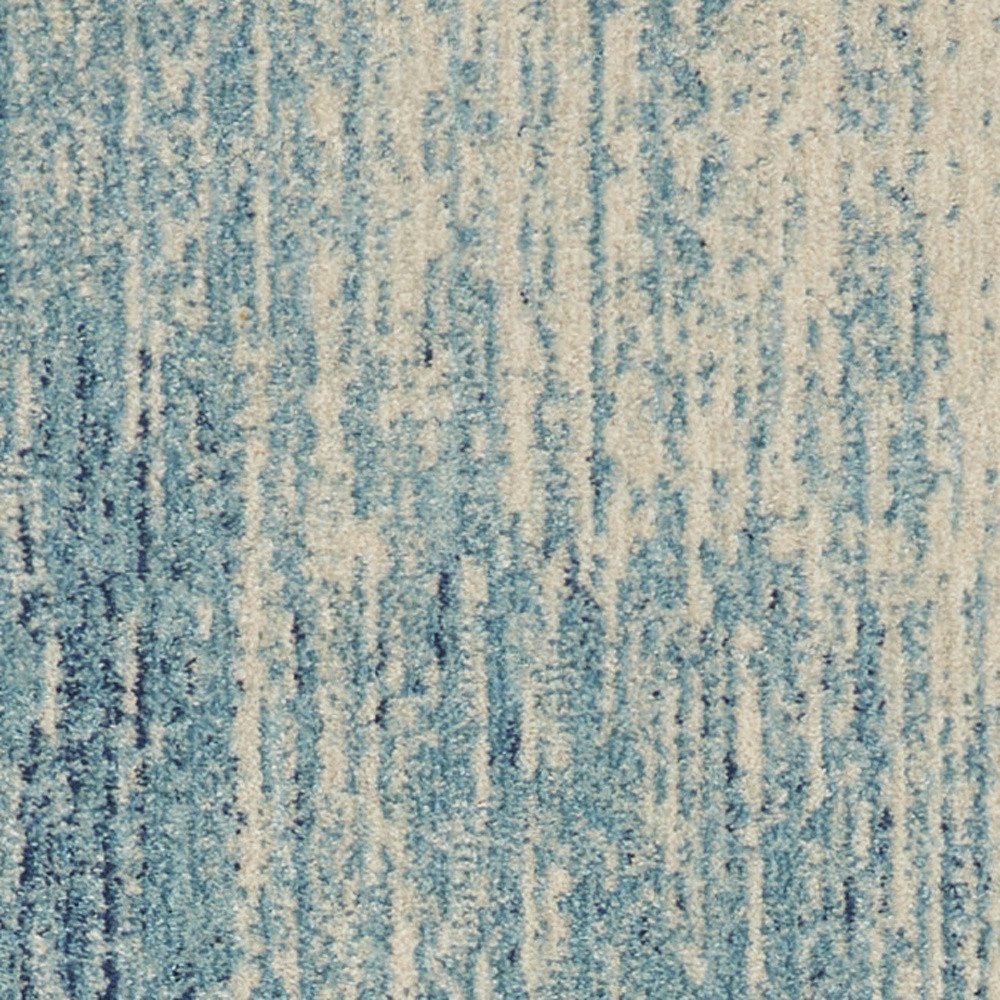 8' X 10' Blue And Ivory Abstract Area Rug