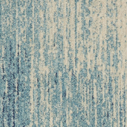 8' X 10' Blue And Ivory Abstract Area Rug