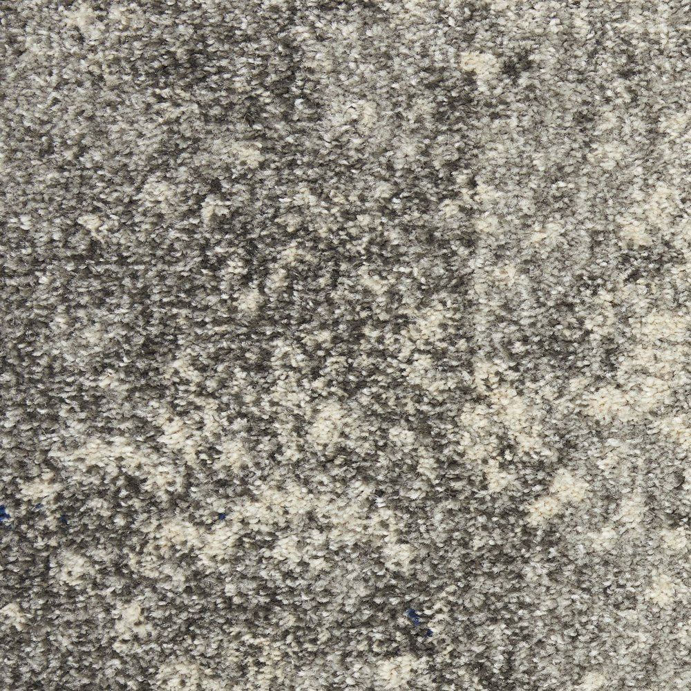 6' Gray And Ivory Abstract Runner Rug