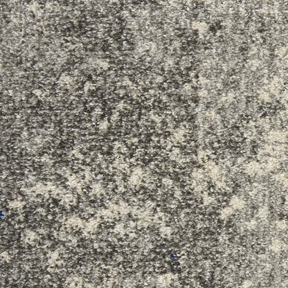 6' Gray And Ivory Abstract Runner Rug