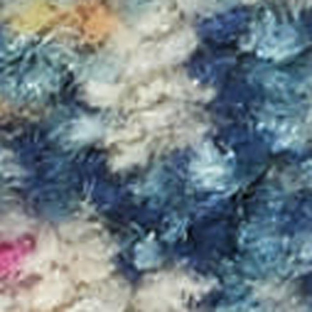 4' Blue And Ivory Southwestern Distressed Round Rug