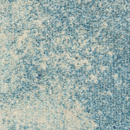 5' Blue And Ivory Abstract Round Rug