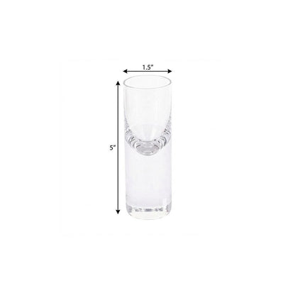 Set Of 2 Mouth Blown Crystal Long Shot Glasses