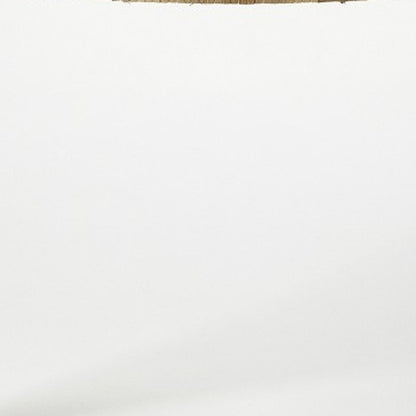 26" Natural and White Solid Wood Footstool