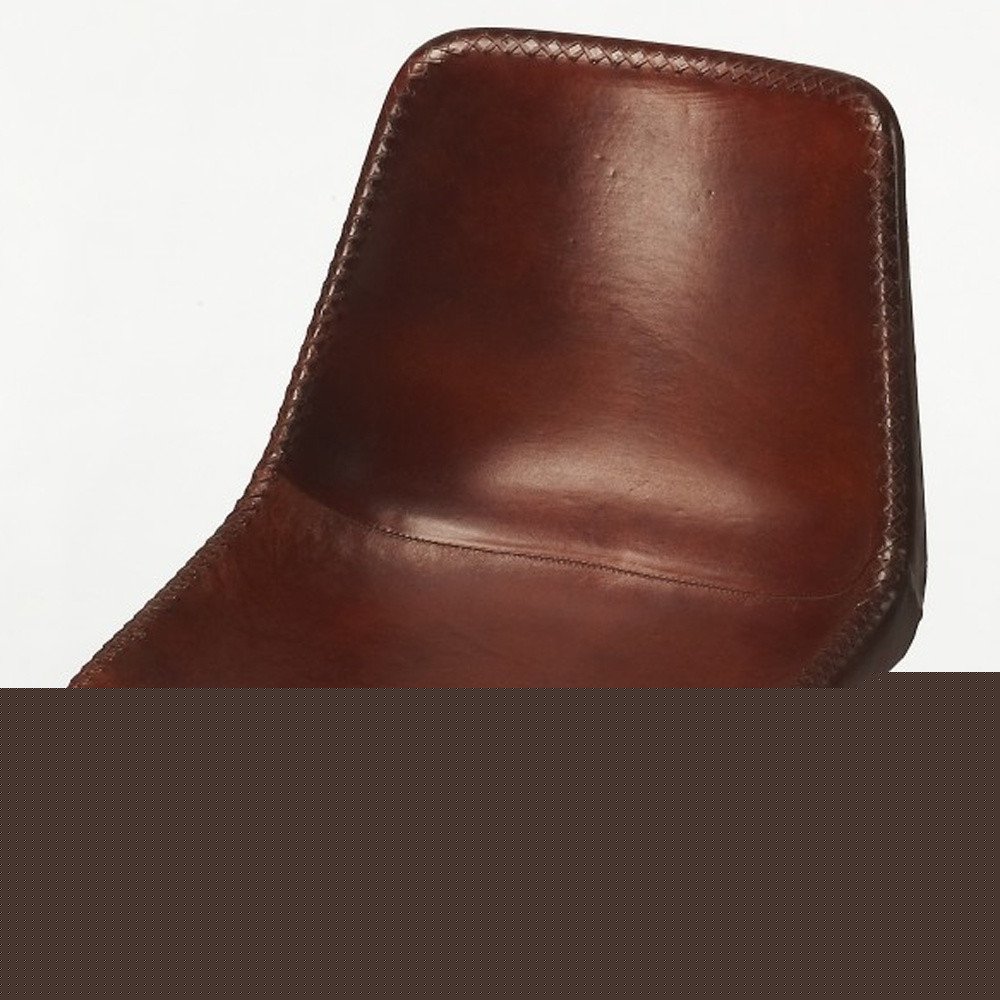 21" Brown and Black Faux Leather Side Chair