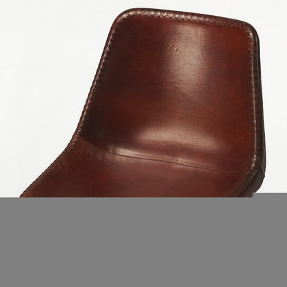 21" Brown and Black Faux Leather Side Chair