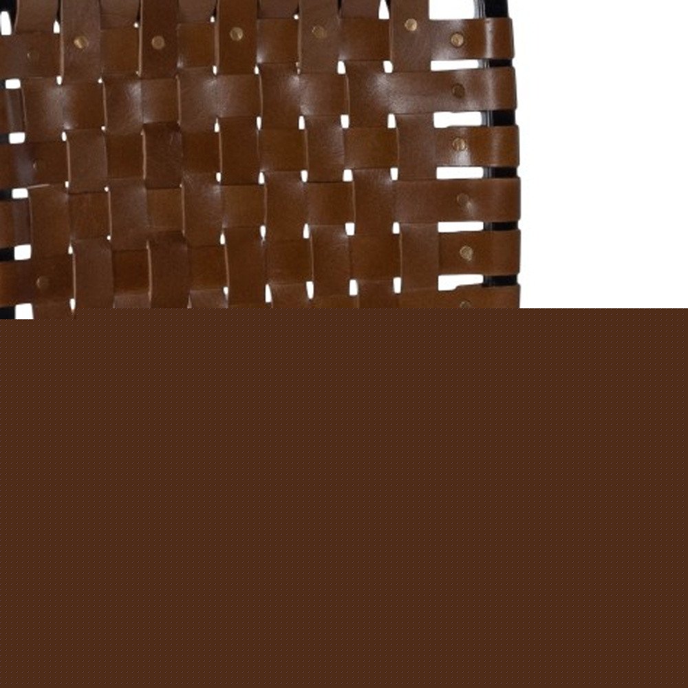 17" Brown and Black Faux Leather Side Chair