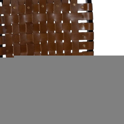 17" Brown and Black Faux Leather Side Chair