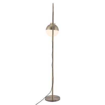 69" Bronze Steel Floor Lamp With Bronze Steel Globe Shade