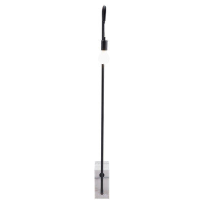 59" Black And White Steel LED Floor Lamp