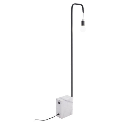 59" Black And White Steel LED Floor Lamp