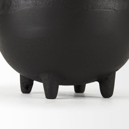 8" Black Two Handle Ceramic Jug Vase