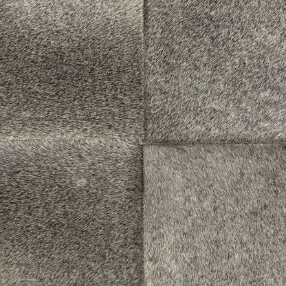 20" Gray Wool And Brown Footstool Ottoman