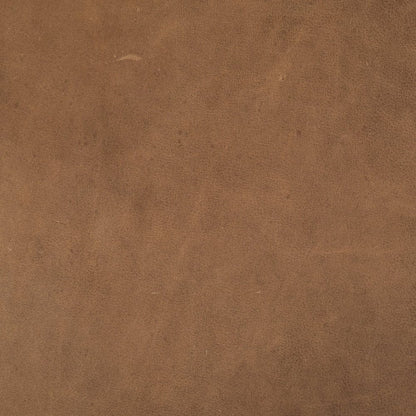 36" Brown Genuine Leather Cube Ottoman