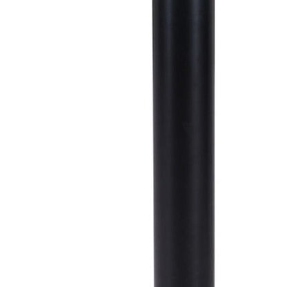30" White and Black Wood and Steel Round Pedestal End Table