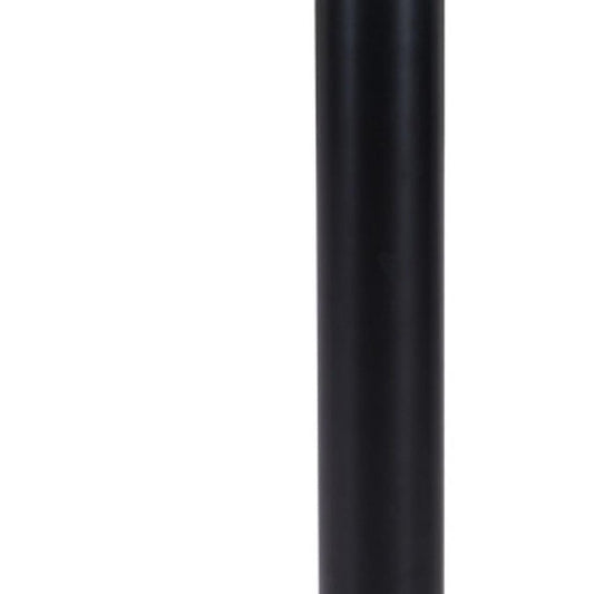 30" White and Black Wood and Steel Round Pedestal End Table