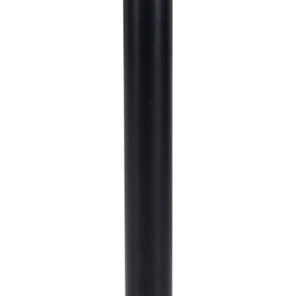 30" White and Black Wood and Steel Round Pedestal End Table