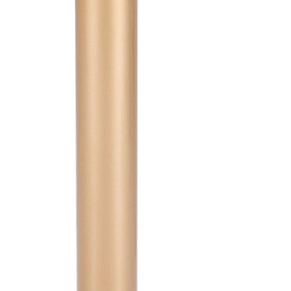 30" White and Gold Wood and Steel Pedestal End Table